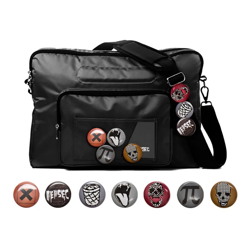Watch Dogs 2 Marcus Holloway Bag Cosplay Costume Accessory Props Shoulder Bag With Gift Badges Black Bag 255*385*85mm