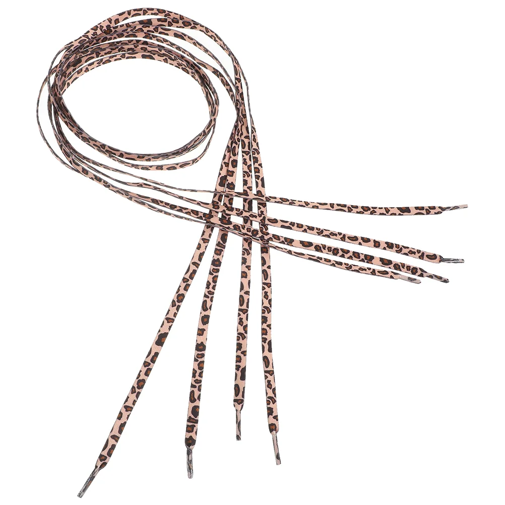 2 пары длинных шнурков с леопардовым кружевом модные кроссовки белые ботинки из