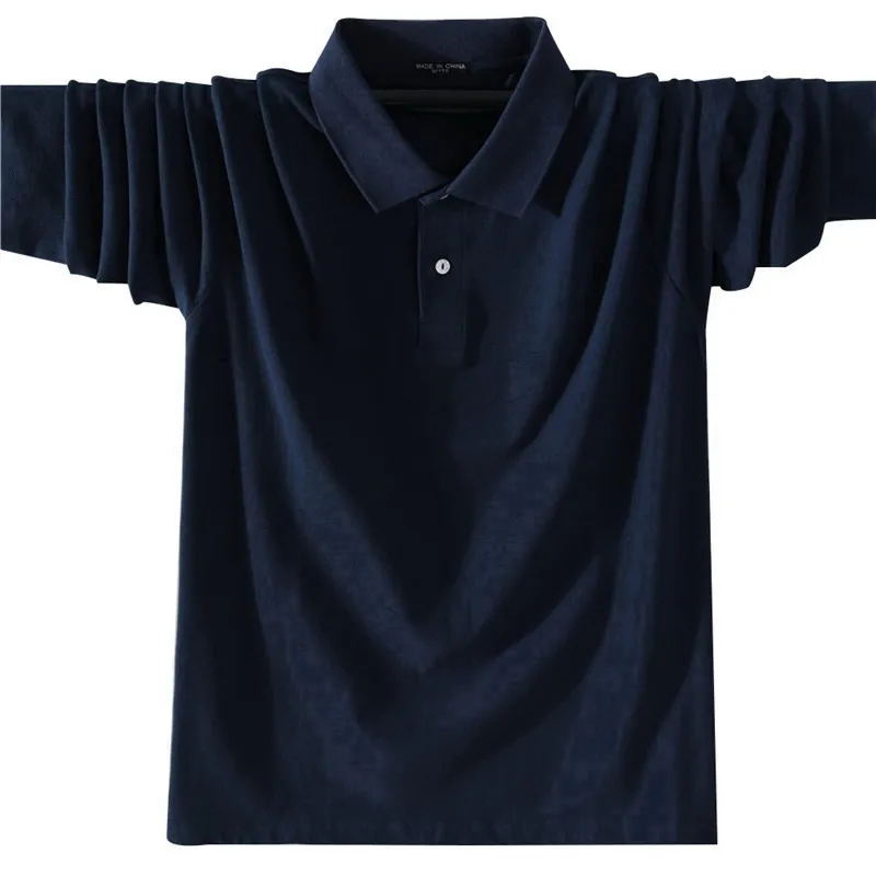 

Высококачественная 100% Хлопковая мужская рубашка-поло на весну и осень, однотонная деловая повседневная мужская рубашка-поло с длинными рук...