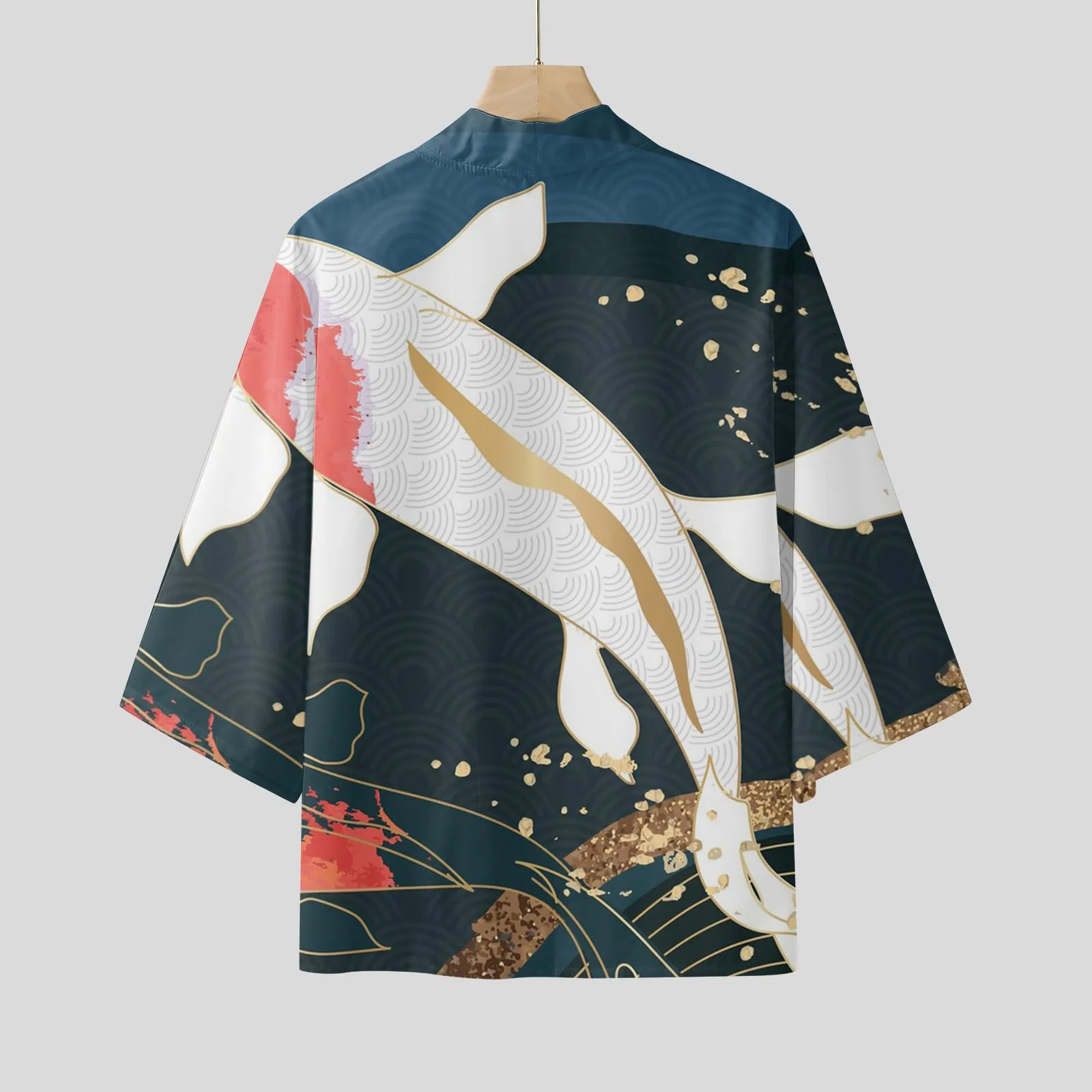 

Hot Sale Japanese Cardigan Cosplay Haori Kanagawa Waves Print Shirts Traditional Kimono Men Women Beach Yukata Asian Clothing