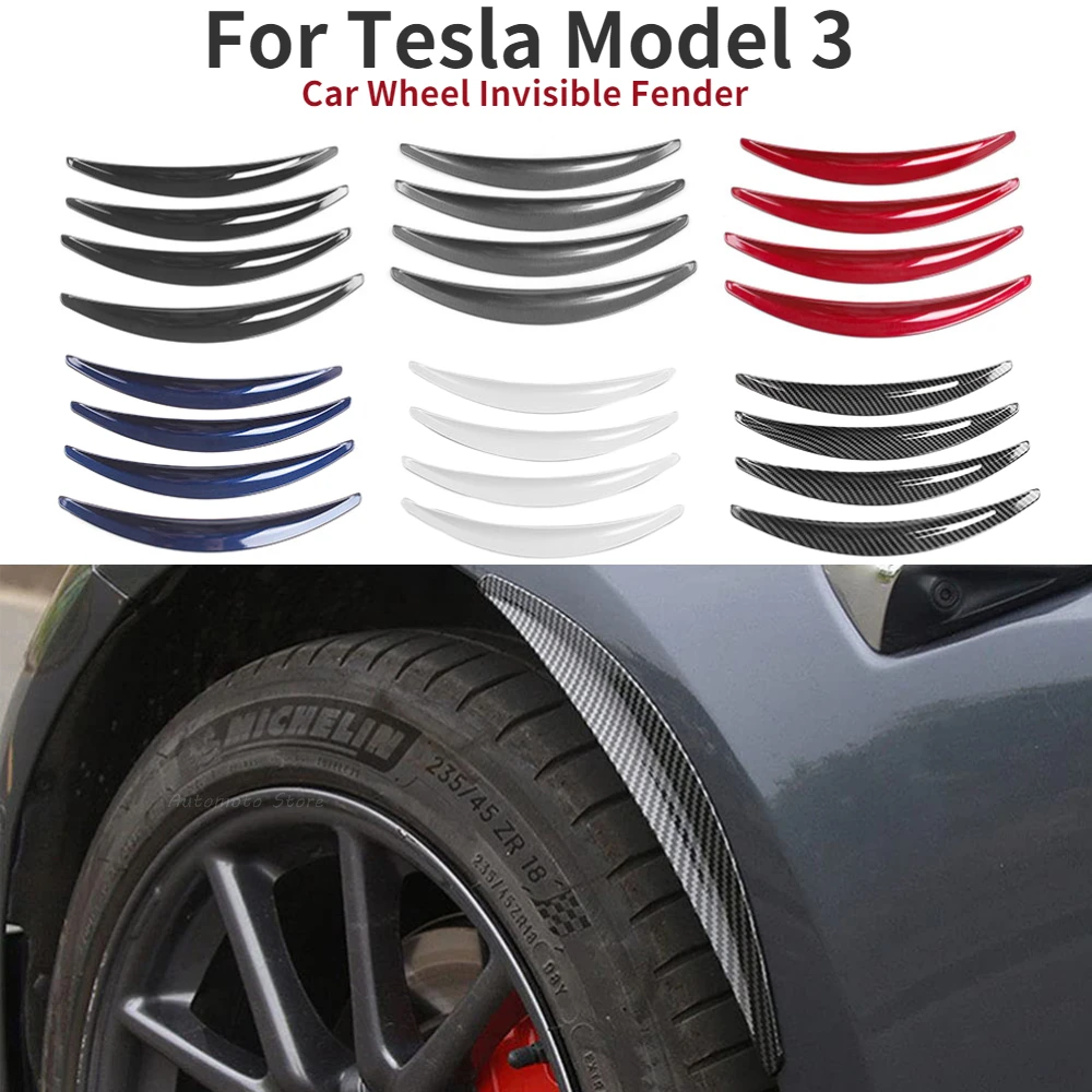 

Car Invisible Mud Flasp for Tesla Model 3 Accessories Front Rear Wheels Mudguards Carbon Fiber ABS Splash Guards Fender