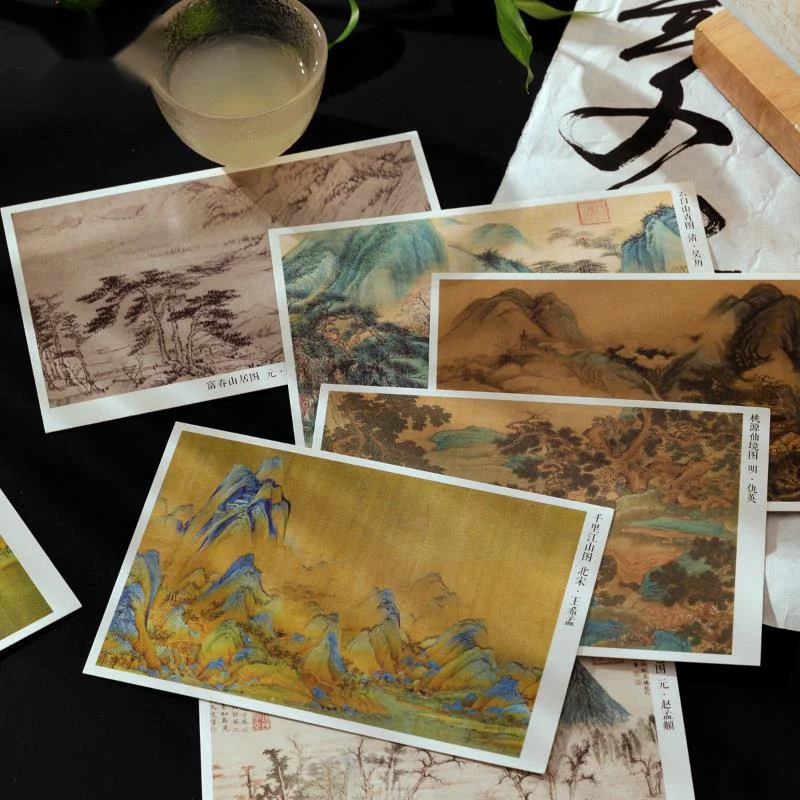 

30sheet Picturesque Landscape Vintage Postcard Christmas Kraft Card Diy Decorative Painting Message Birthday Xmas Gift