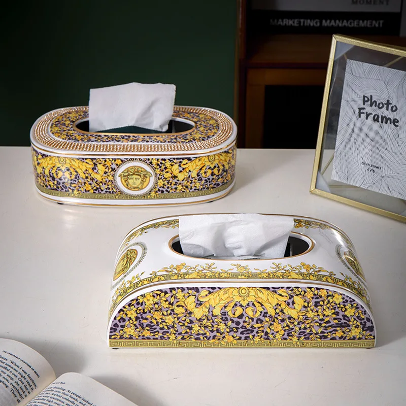 Creative European style ceramic tissue box, living room table, coffee table, tissue box 1