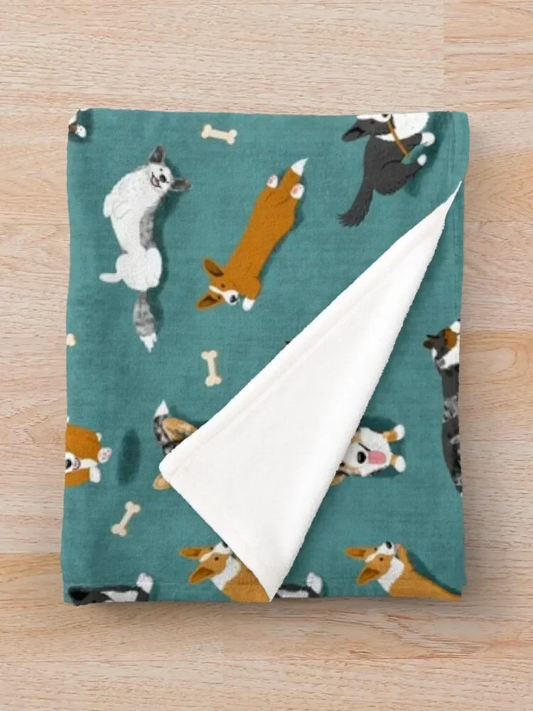 Пушистое плед одеяло бирюзового цвета