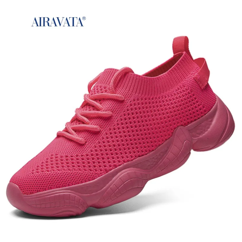 Plus Size Sneakers Women Summer Mesh Breathable Non-slip Running Sports Shoes Men Lace-up Solid Platform Ladies Trainers