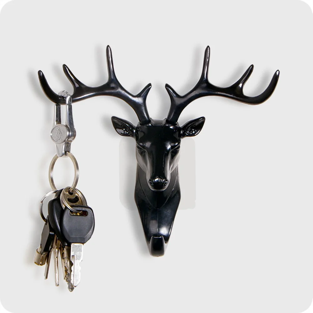 

Deer Head Antlers Hook Wall Hanging Hooks Animal Hanging Coat Hook Punch-free Deer Head Key Hanger Traceless Hook Home Storage