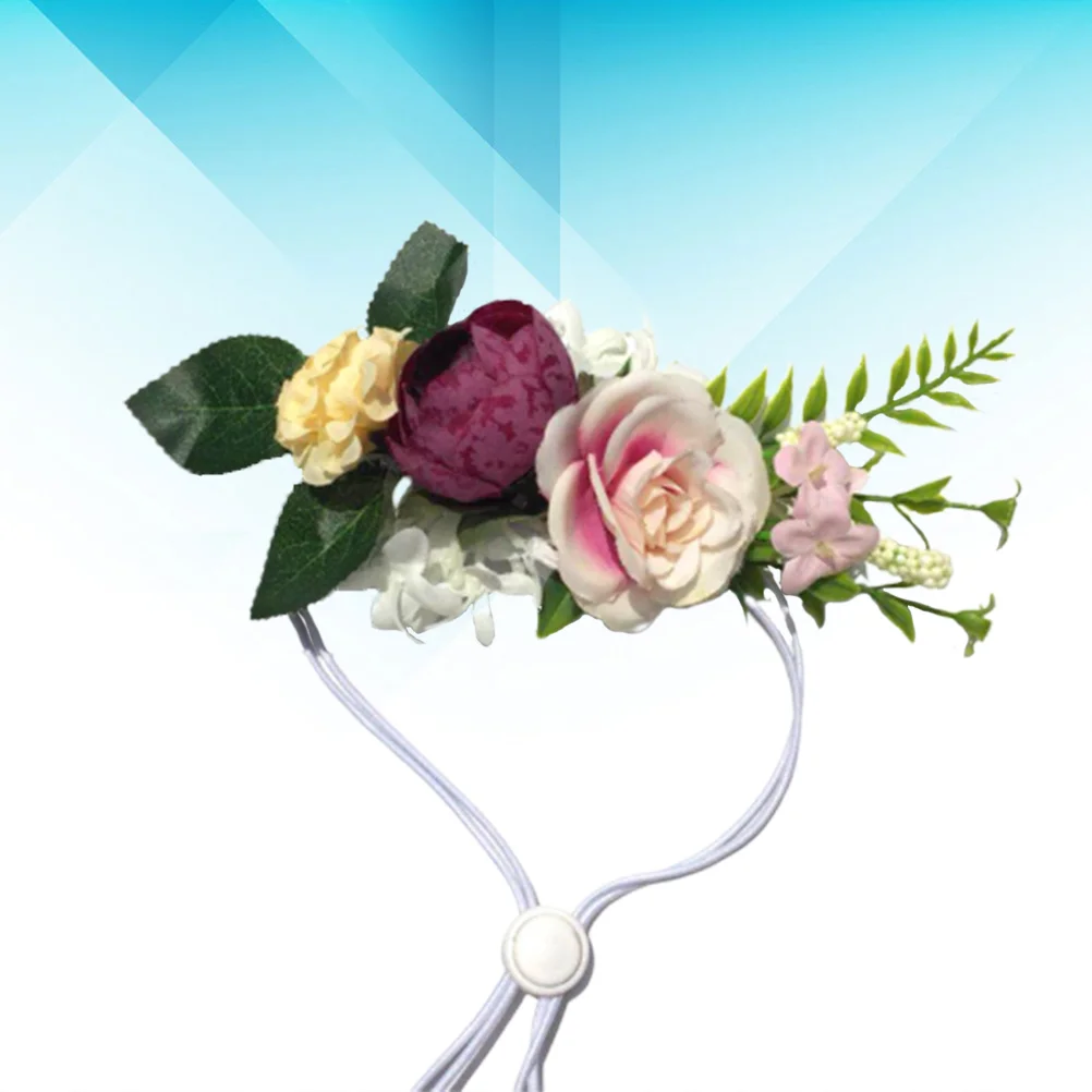 

Pet Headwear Flower Leaves Fresh Natural Wreath Dog Cats Head Band Pet Wedding Collars Dog Collars for Puppy (Pattern A)