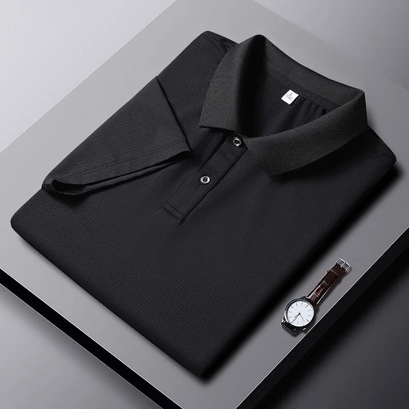 

Casual 2022 Summer Short Sleeve Solid White Black Polo Shirt Brand Fashion Clothes For Men