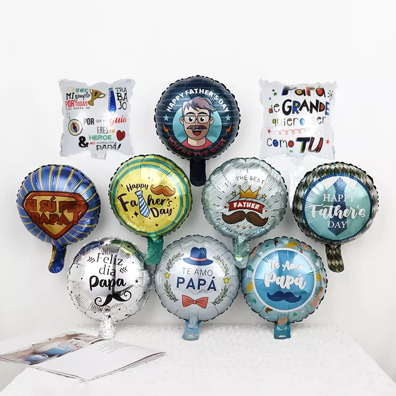 

10pcs 10inch Spanish Happy Father's Day Helium Globos Feliz Dia Super Papa Foil Balloons father mother Party Decoration Balo