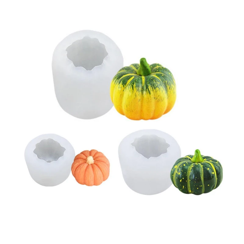 

3D Pumpkin Silicone Molds For Candles Halloween Calabaza Moule Citrouille Molde Aromatherapy Wax Resin Mould Mousse Chocolate