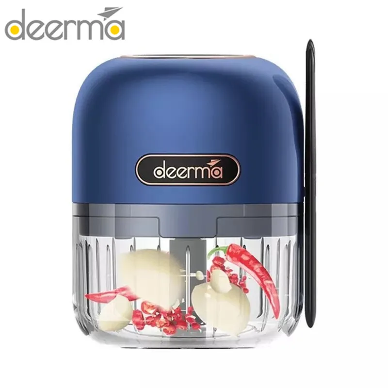 

Deerma Portable Electric Meat Garlic Vegetable Fruit Grinder Rechargeable with Mini Clean Spoon Easy Storage