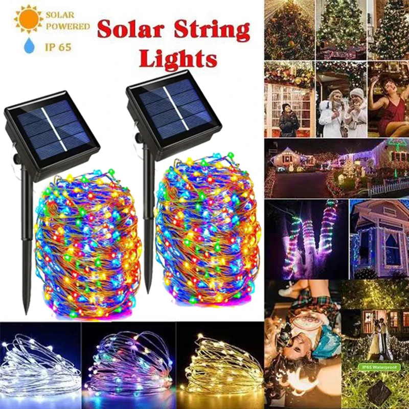 50/100/200/300LED Solar LED Light Outdoor Festoon Lamp Garden Fairy Lights String Waterproof Christmas Garland Yard Decoration