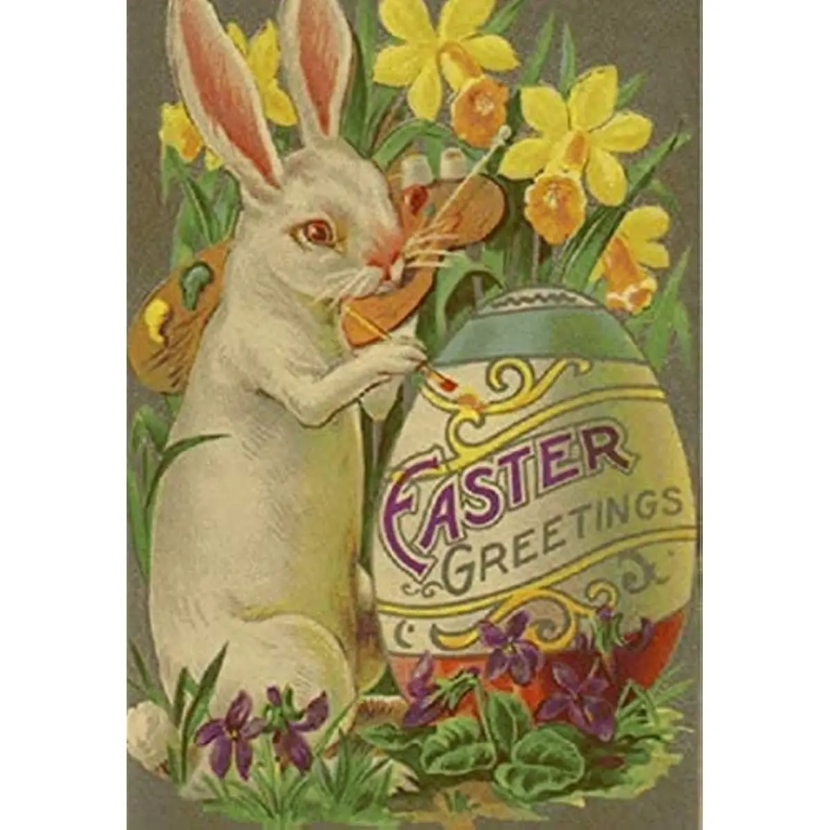 

Новый Пасхальный кролик, картина в виде яйца, нарцил Крокус, металлический знак, винтажный кухонный Настенный декор, алюминиевая вывеска для дома и офиса, кофейная стена