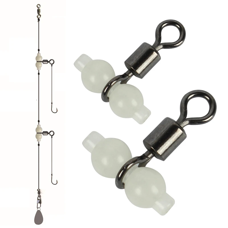 

10 шт./партия, светящиеся Вертлюги для рыбалки