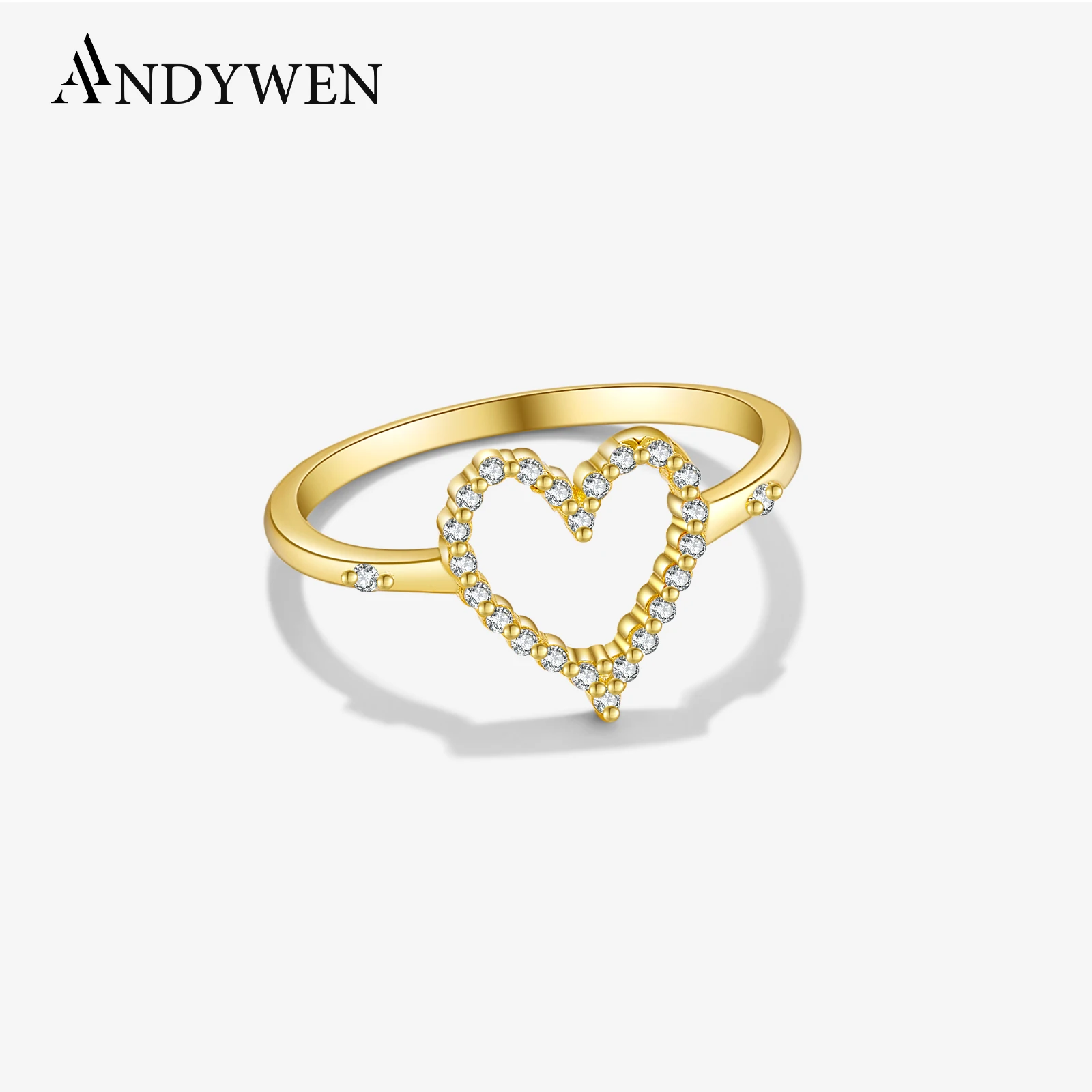 ANDYWEN новинка искусственное серебро в форме сердца с вырезами женское изящное