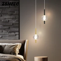 postmodern pendant lamps copper crystal small chandeliers led decorative hanging lamp for dining table living room bedroom bar