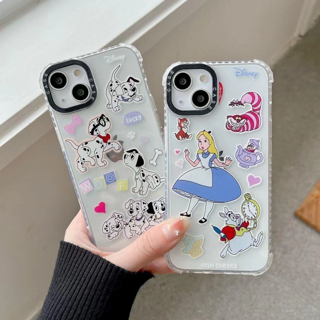 

Disney Cinderella Cartoon Puppy Phone Cases For iPhone 13 12 11 Pro Max XR XS MAX 8 X 7 SE 2020 Couple Anti-drop Soft TPU Cover
