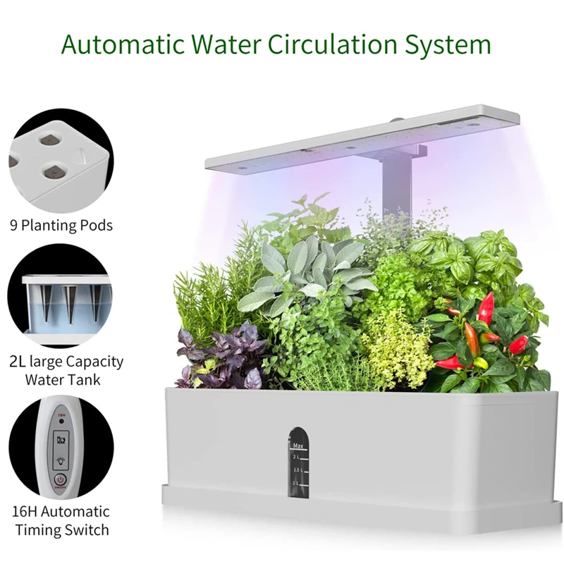 Hydroponics for Home Hydroponic Growing Systems with Led Grow Light Non-toxic Soilless Smart Planting Machine Gardening Plant