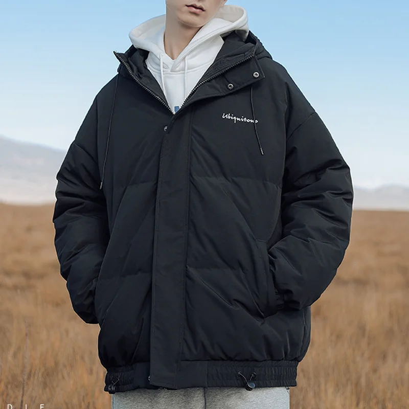 Oversized Pockets Loose Plus Velvet Women's Long-sleeve Streetwear Hoodie Letter Print Zipper Jacket Blouson Y2k Puffer Jacket