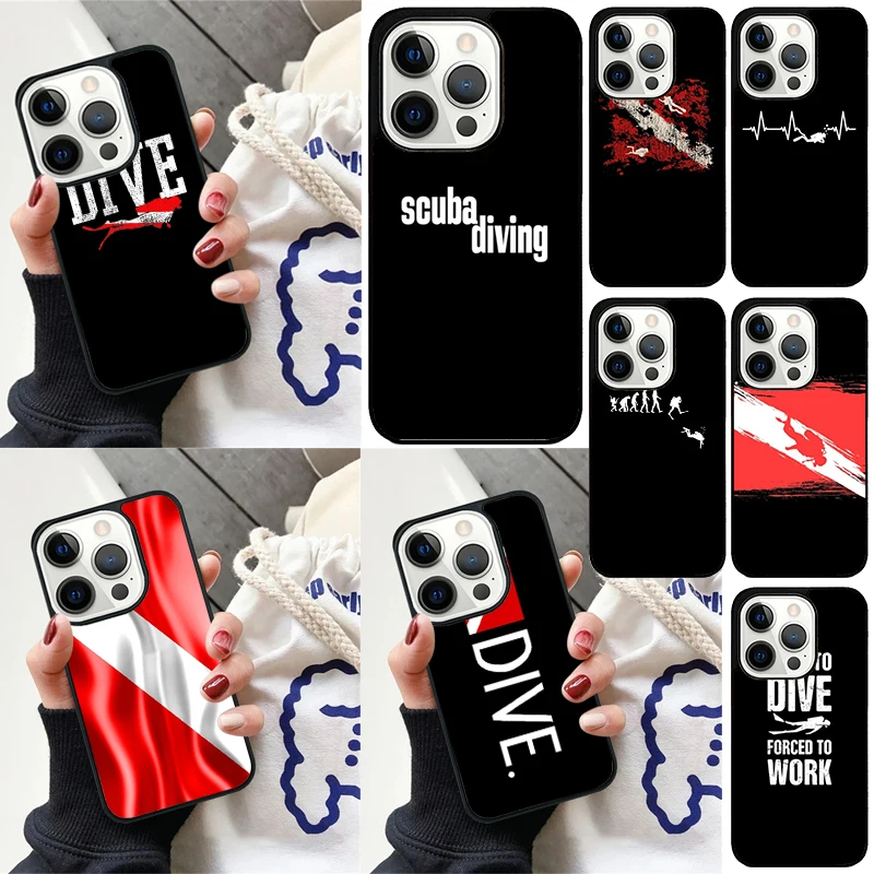 Чехол с флагом для подводного плавания iPhone 16 13 14 15 Pro Max 12 Mini 11 6 7 8 Plus SE 2020