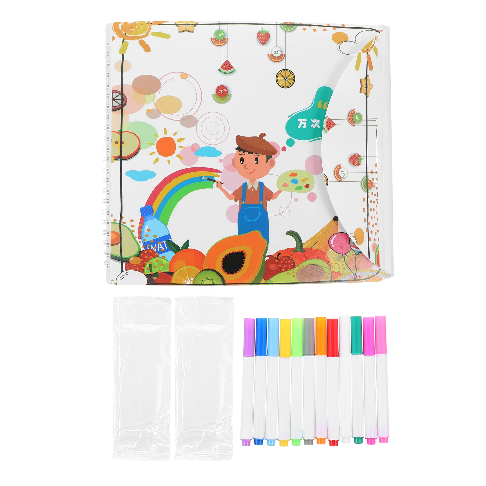 

1 Set of Children Painting Book Erasable Painting Album Water Coloring Painting Book Kids