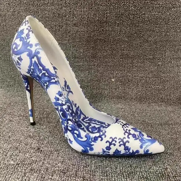 Туфли-лодочки женские на высоком каблуке пикантная кожа заостренный носок с