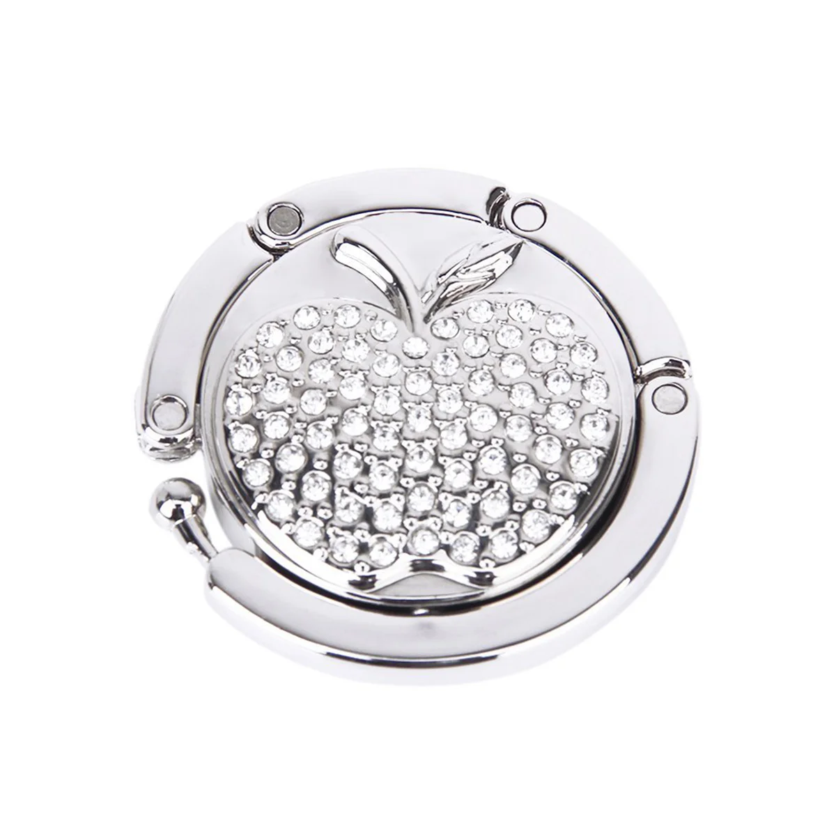 

Portable Apple Pattern Design Women Ladies Round Foldable Handbag Purse Hook Hanger Bag Holder