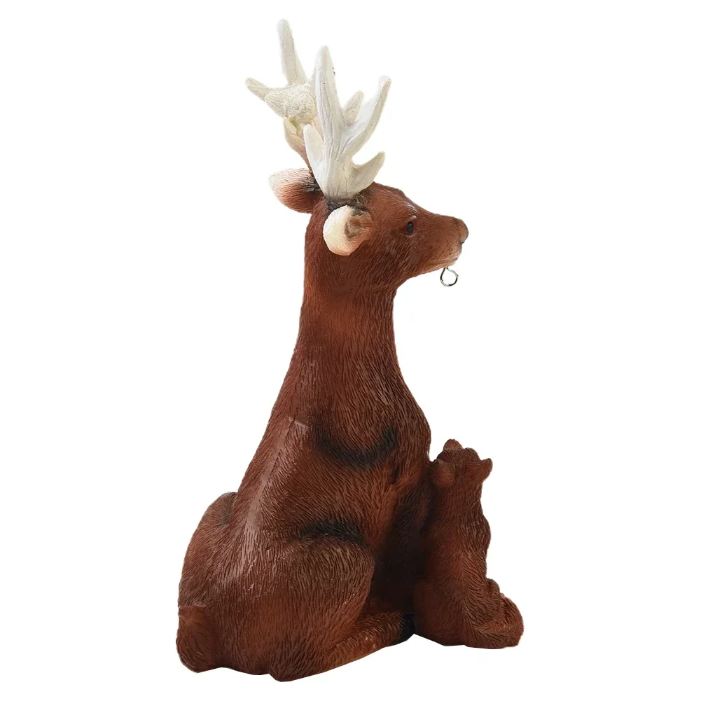 1 шт. садовая статуя из смолы олень кролик еж жирный волк солнечная энергия 20x10x8 см