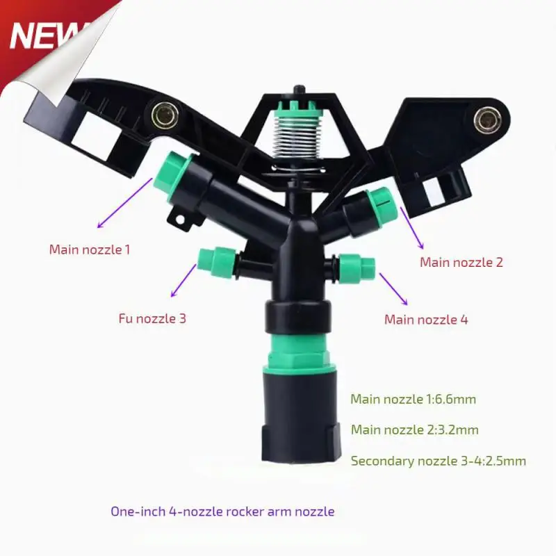 

Irrigation Sprinkler Rocker 1 Inch Plastic Four-mouth Lawn Nozzle 4 Nozzles Automatic Rotating Garden Agricultural Watering