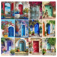 ruopoty diy oil painting by numbers scenery wall art hand painted kit pictures by numbers flower door unique gift wall decor