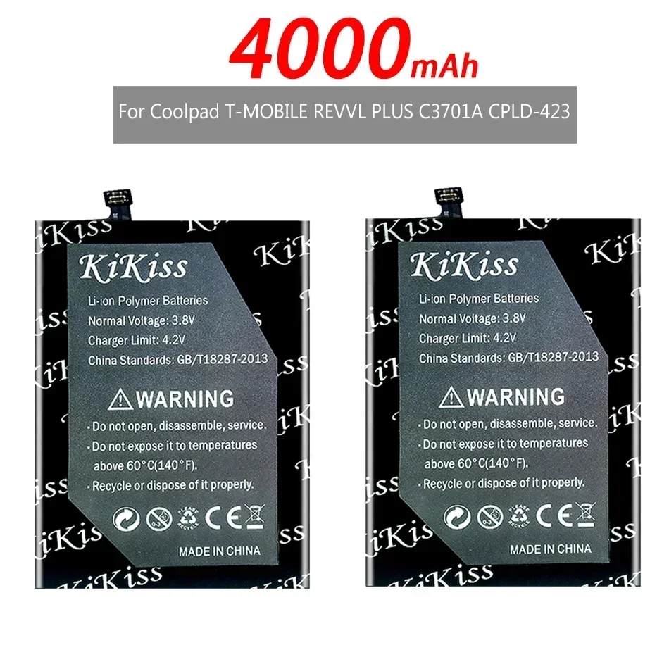 Аккумулятор KiKiss CPLD423 4000 мАч для Coolpad T-MOBILE REVVL PLUS C3701A CPLD-423 CPLD 423