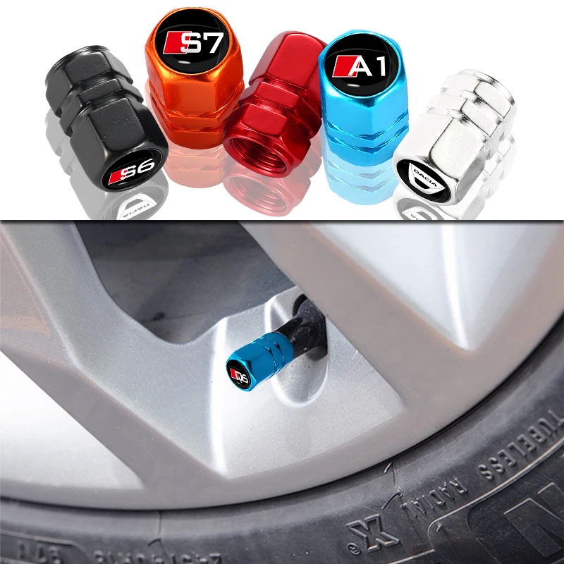 

4pcs Universal Sport Car Tyre Valve Stem Caps Airtight Covers For Audi Sline S1 S2 TT S3 Q7 S5 S6 S7 S8 A6 A7 A8 Q5 Q7 S1 S2 A5