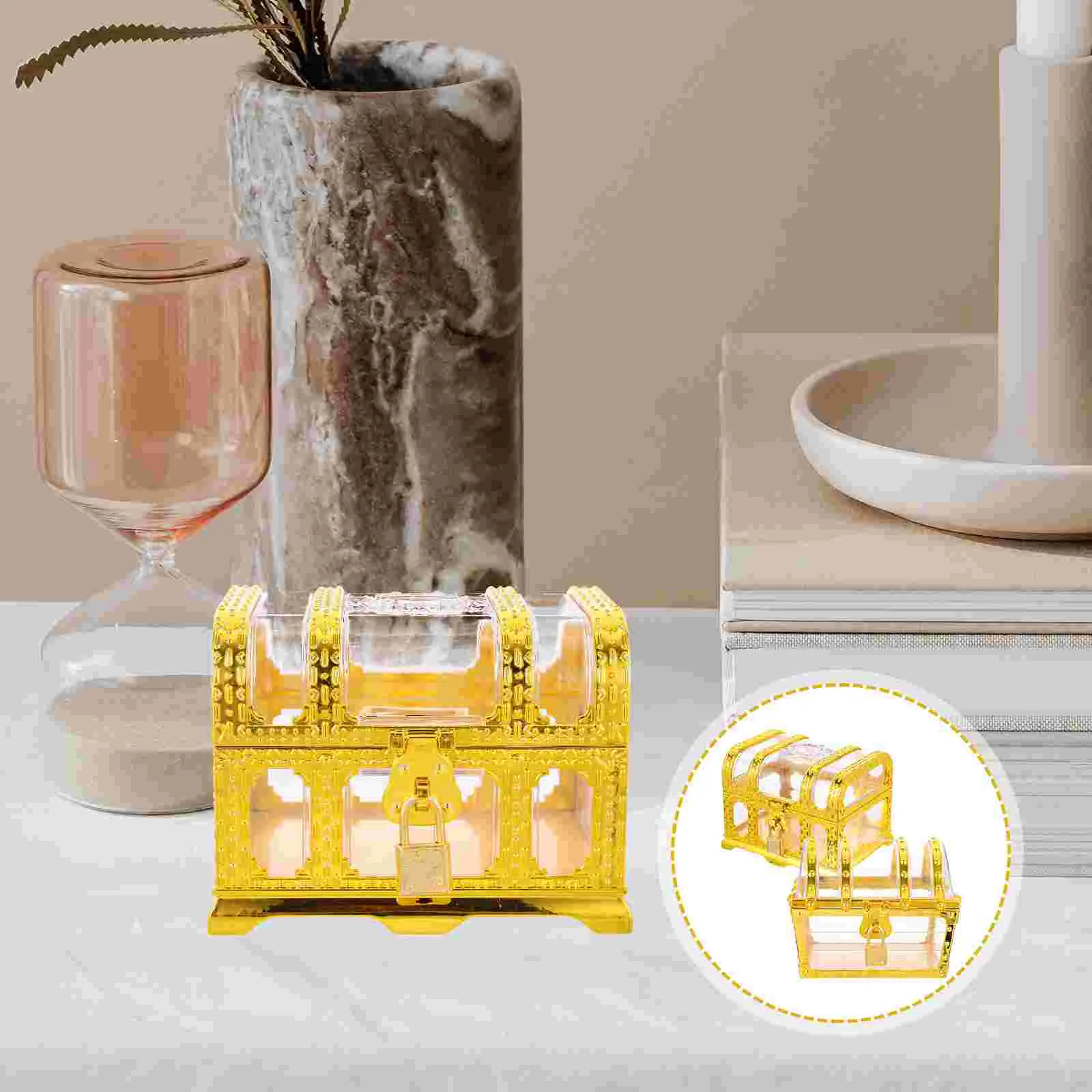 

Box Treasurepirate Toy Jewelry Vintage Clear Keepsake Storageparty Favors Bankkidssmall Organizerdecorative Trinket Favor