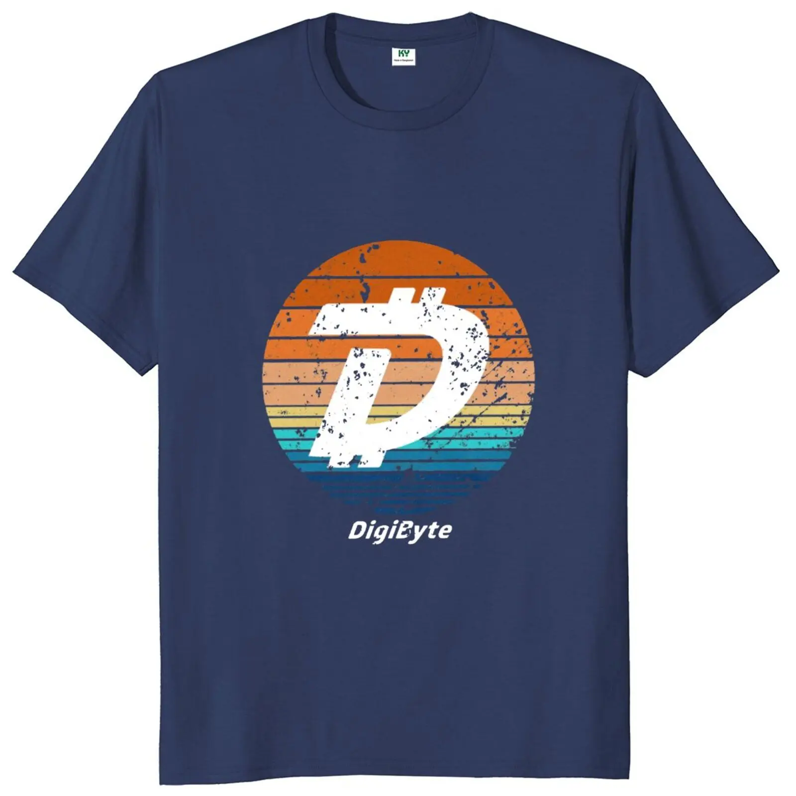 Фото Футболка Digibyte для криптовалюты, забавные винтажные хлопковые повседневные футболки унисекс с коротким рукавом и закатом в виде криптовалю... №4