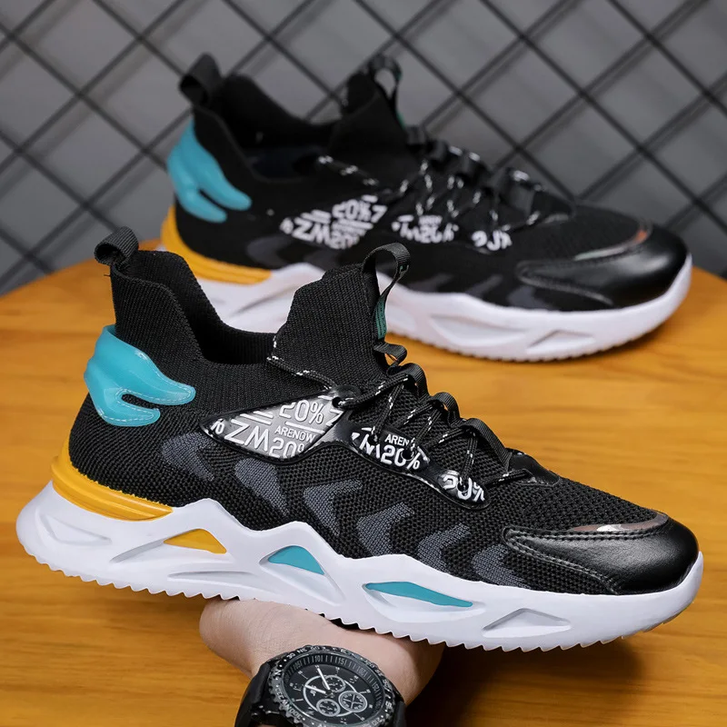 

Men's shoes 2022 summer breathable sports shoes men's mesh running shoes Korean trend casual shoes fashion thick-soled shoes