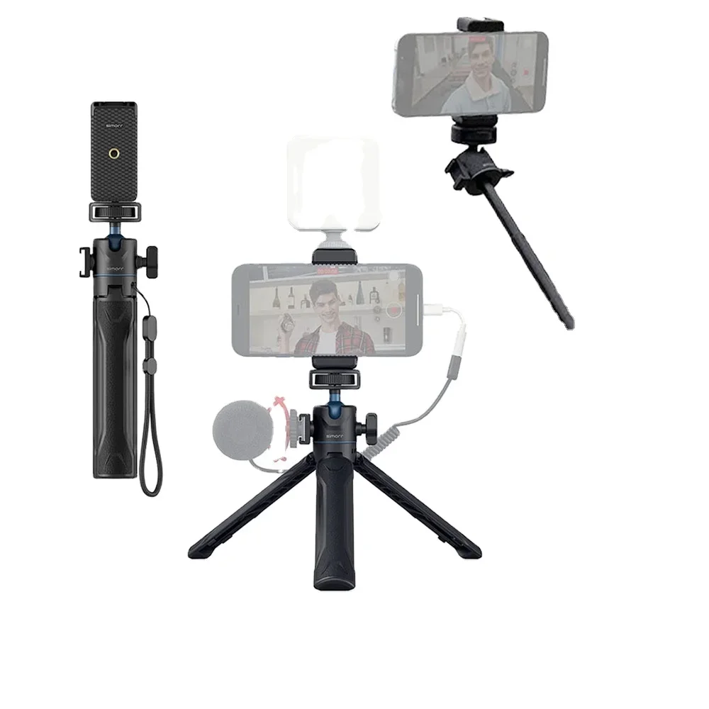 Фото В наличии: Компактный и эластичный набор SmallRig Vigor Black Vlog Kit с функцией селфи-стика и креплением для штатива для различных сценариев использования, 3827 №2