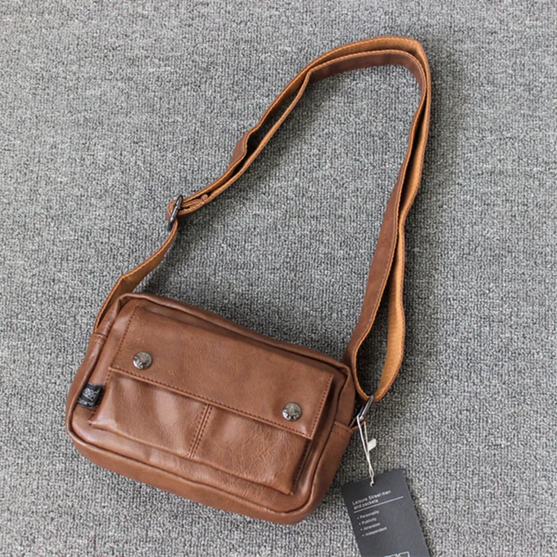 Модная кожаная мужская сумка через плечо