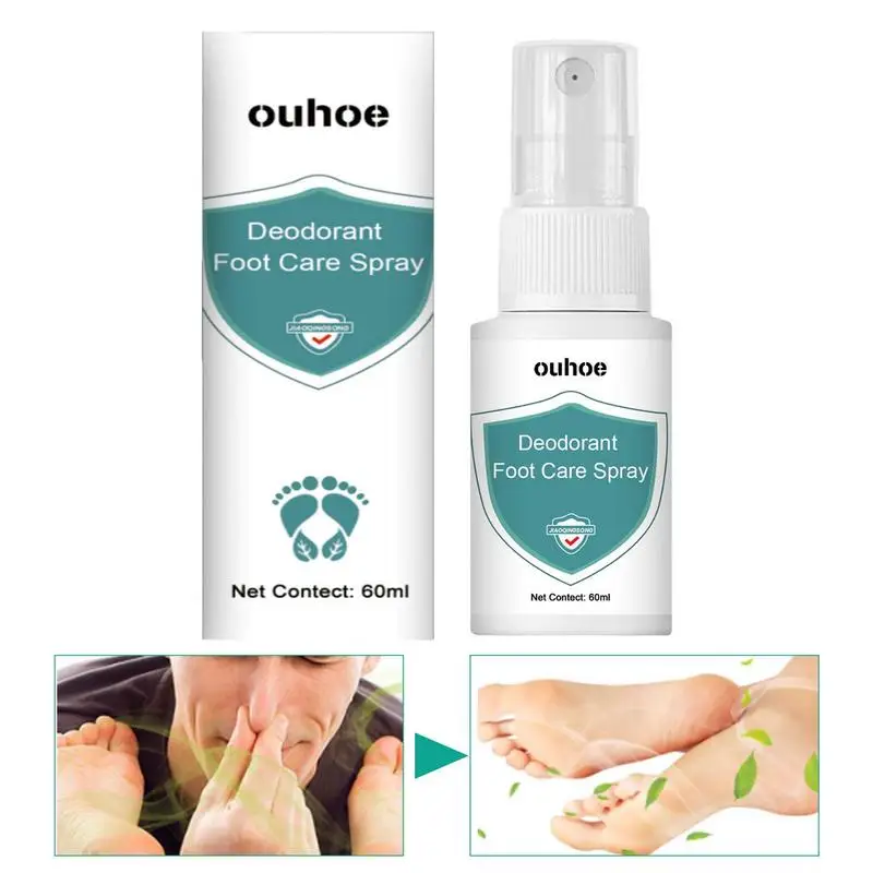 

60ml Stinky Feet Spray Deodorant Antiitching Spray Relieve Beriberi Foot Care Solution Sweat Odor Remover Anti Smelly Peeling