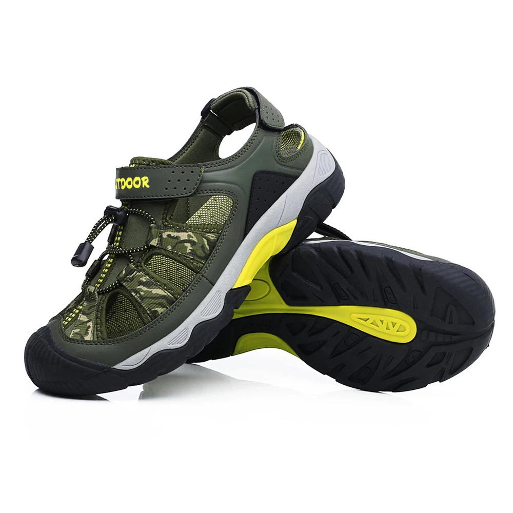 Summer Men Casual Beach Shoes Outdoor Water Shoes Breathable Trekking Fashion Hiking Climbing Fishing Genuine Leisure Sandals