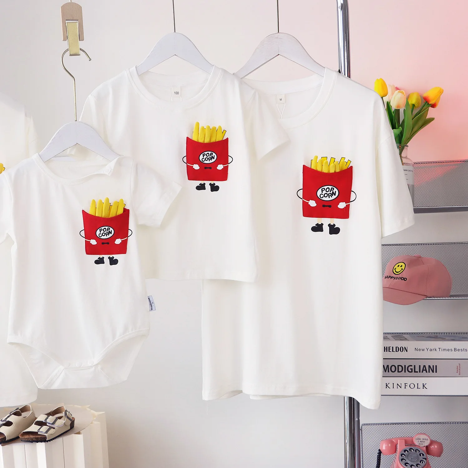 

Summer Family Matching Clothes Baby Soft Cotton Cartoon T-Shirt Girl Boy Girl T-Shirt Father Mother Kids Matching Top