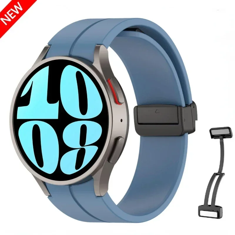 Фото Силиконовый ремешок для Samsung Galaxy Watch 7 FE 6 Classic 47 мм 43 мм с магнитной застежкой, ремешок для часов 4/5/6 44 мм 40 мм 5 Pro 45 мм Correa №1