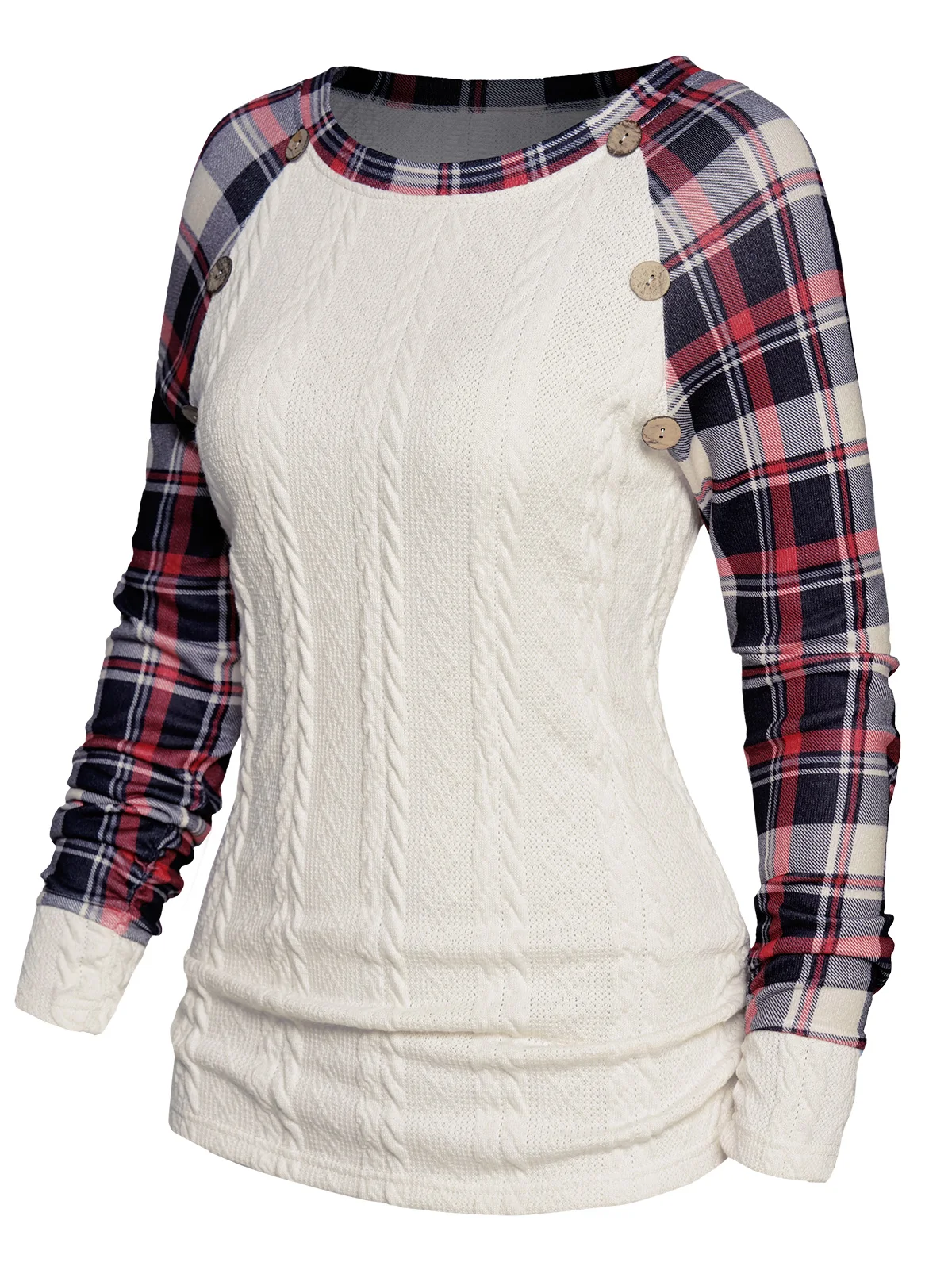 

Женские пуловеры в клетку с длинным рукавом, трикотажные реглан с рисунком, весна-осень