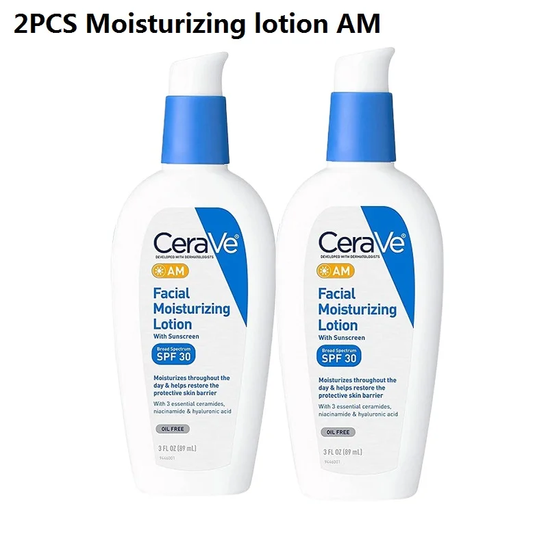 

2PCS CeraVe Face Moisturizing lotion AM SPF30 Nicotinamide Ceramide Daily Facial Moisturizer Suitable for All Skin Types 89ml