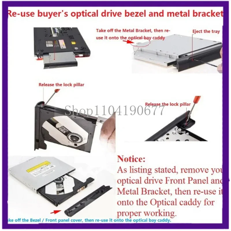 Второй жесткий диск SSD оптическая рамка Caddy для Fujitsu Lifebook P771 P772 S760 S904 S936 E 753 E743 E733 H730