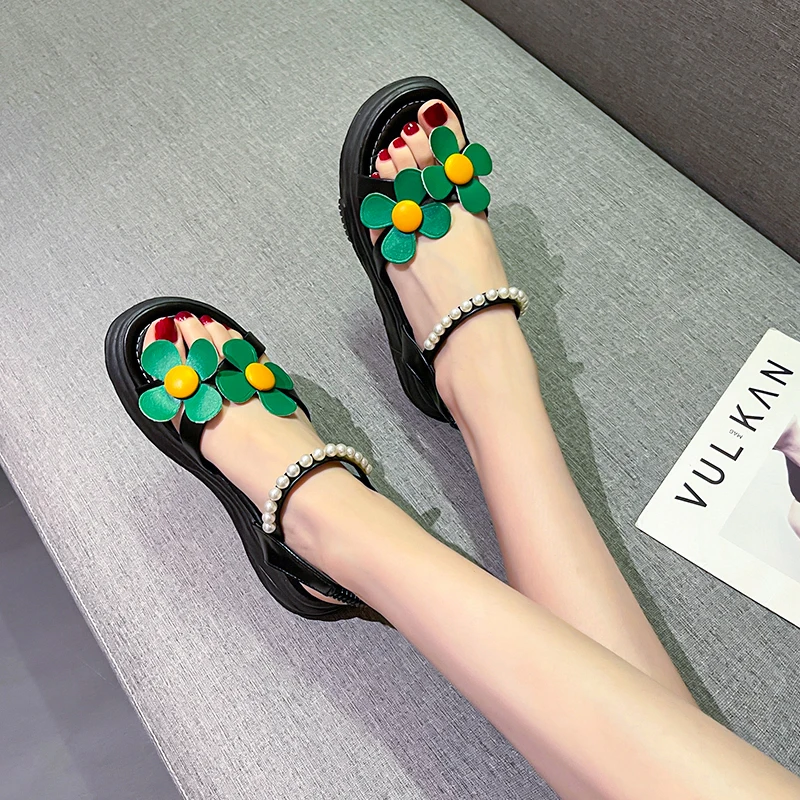 Летние женские сандалии новинка 2021 простые милые розовые зеленые модные мягкая