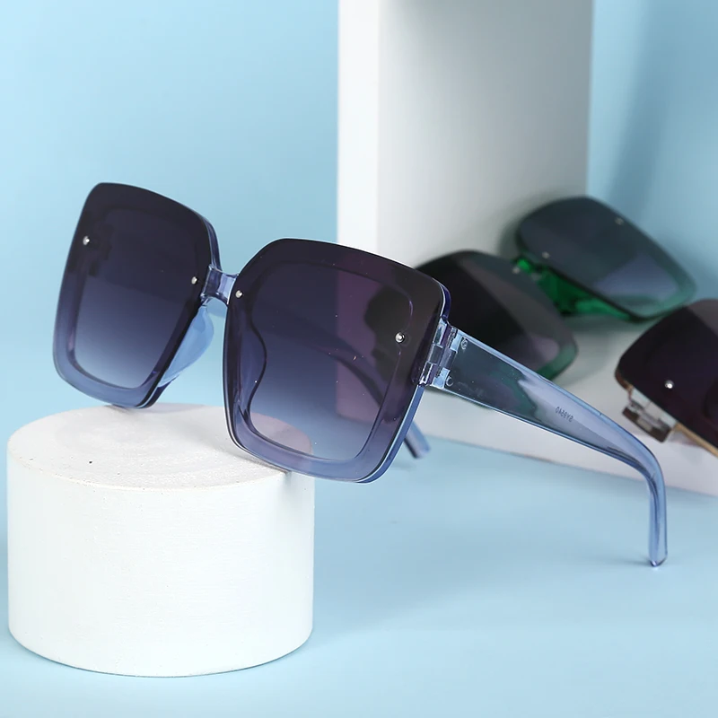 

Очки солнцезащитные LORETOROSA для девочек, квадратные большие градиентные очки в полной оправе, черные, синие, фиолетовые, 6 цветов, из пластика