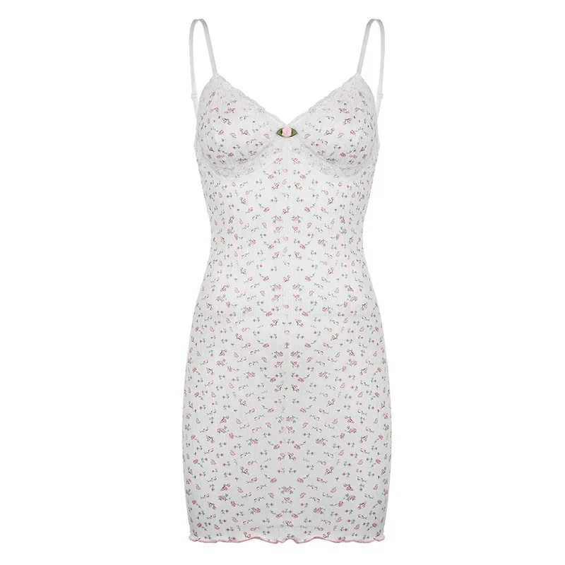 Женский облегающий комбидресс с цветочным принтом в стиле ретро