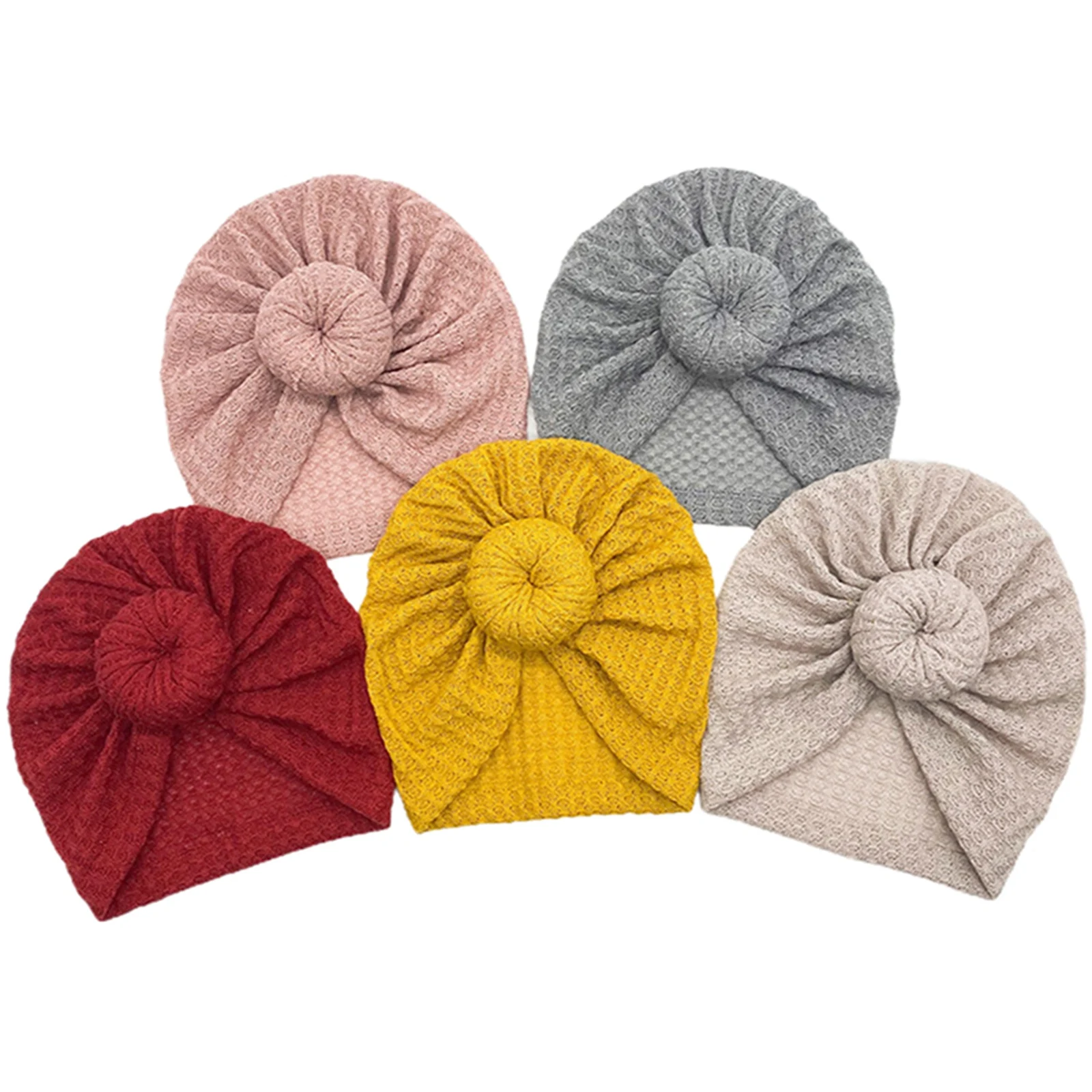 

Pudcoco Hats Baby Girls Boys Warm Knitted Solid Color Stretchy Cap with Knot Decoration for Autumn Winter Beanies New