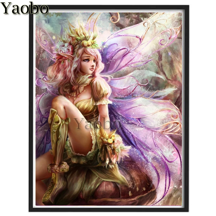 

Кристаллы алмазы Сделай Сам Картина мультяшная бабочка сказочные, крест-накрест Ститч полная квадратная/круглая Алмазная мозаика вышивка ...