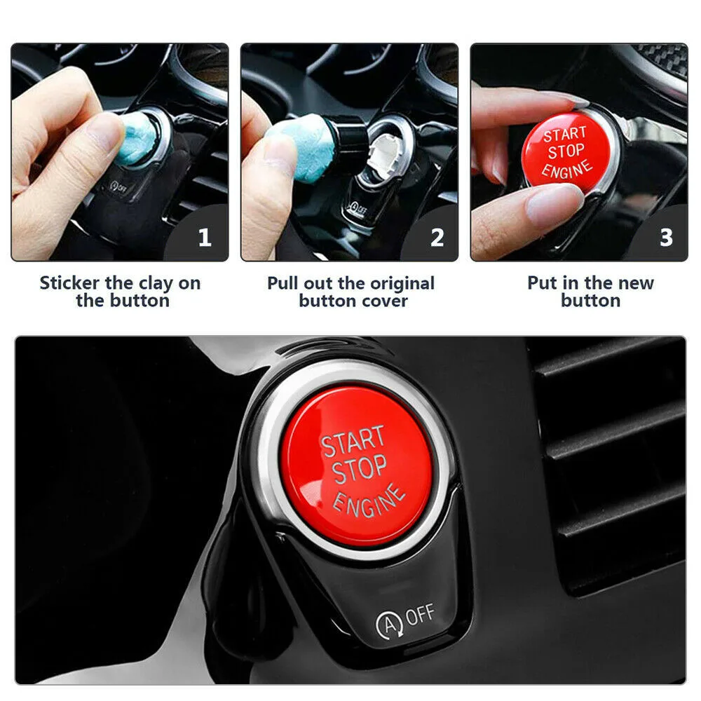 

Replace Button Switch Cover Interior Accessory Parts Push Cover ON/OFF For BMW F20 F30 F10 F01 F25 Red Start-Stop